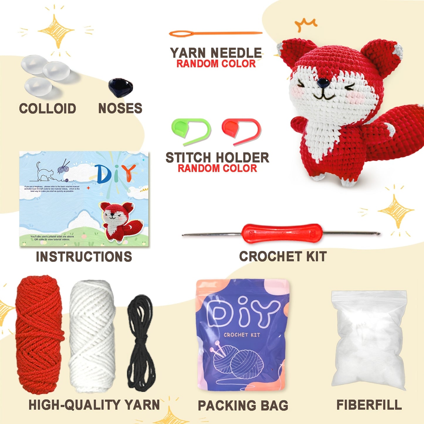 Fox Amigurumi Crochet Kit