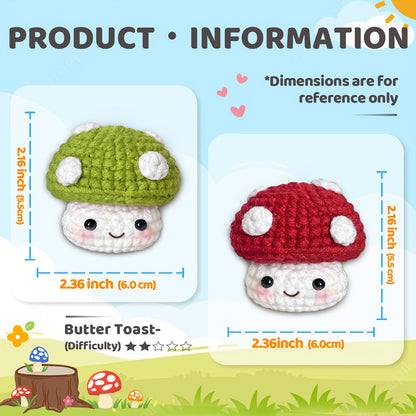 1/2pcs Small Mushroom Crochet Kit